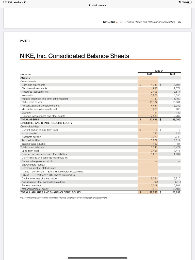 nike 2018 financial report