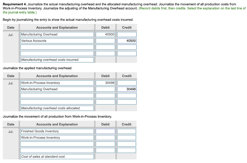 Solved Requirement 3. For manufacturing overhead, compute