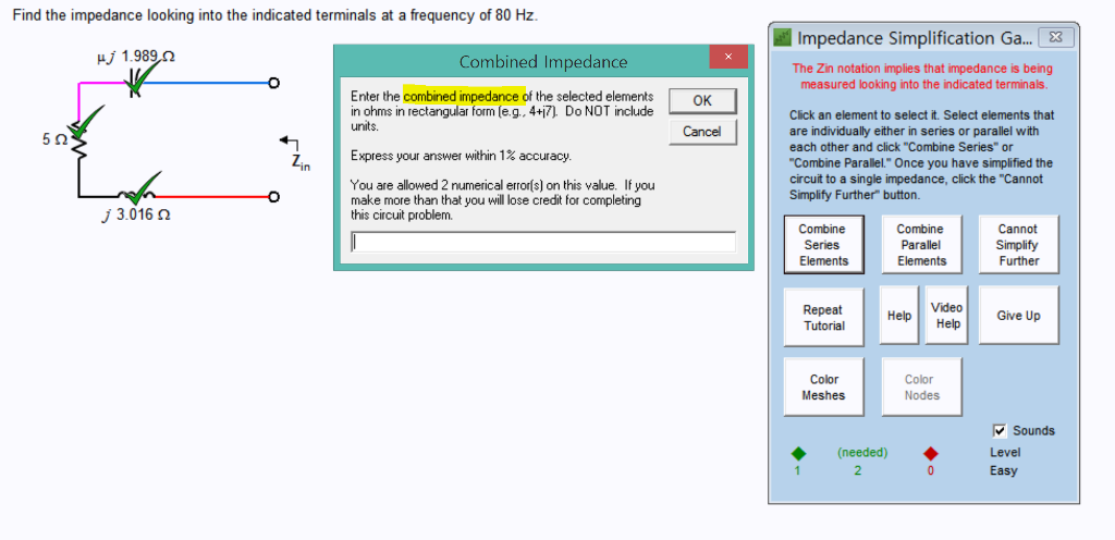 Solved Please solve the combined impedance in rectangular | Chegg.com