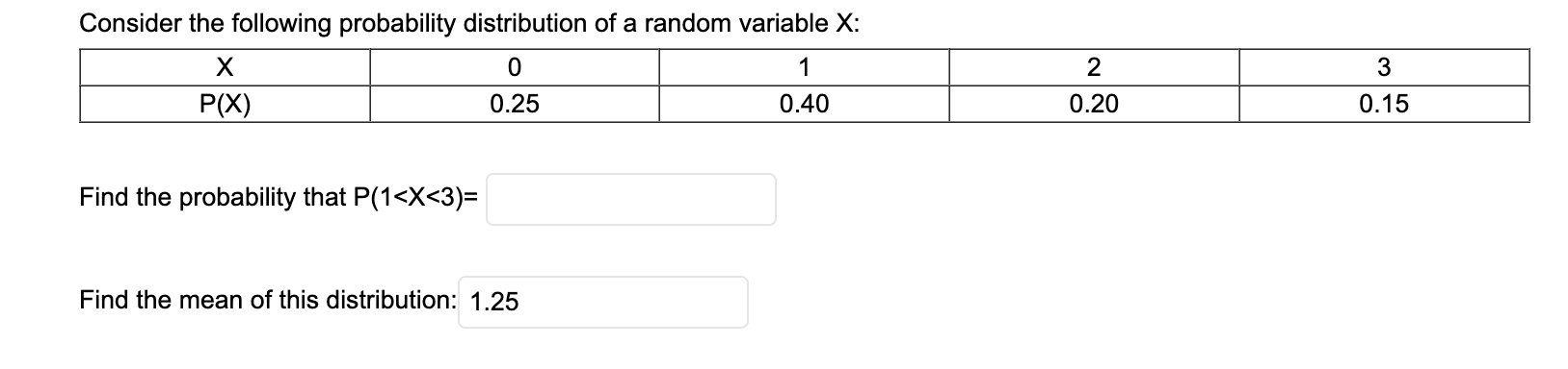 Solved Consider the following probability distribution of a | Chegg.com