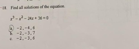 Solved Find all solutions of the equation. 18. 3-2-24x+360 | Chegg.com