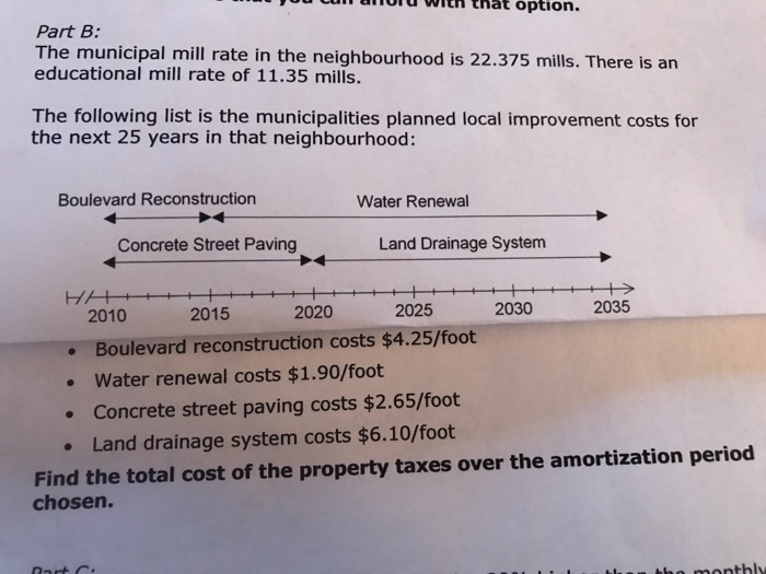 Solved adwith that option. Part B The municipal mill rate