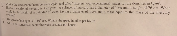 what is the conversion factor from grams to kilograms