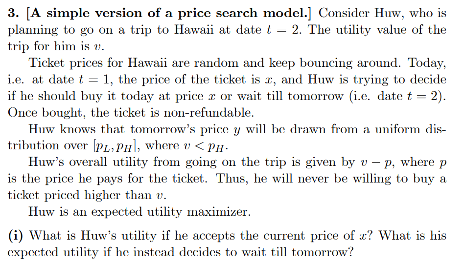 Solved 3. [A Simple Version Of A Price Search Model.] | Chegg.com