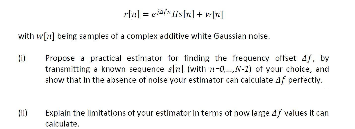 Solved A) In Estimation Theory, (i) I Give Two | Chegg.com