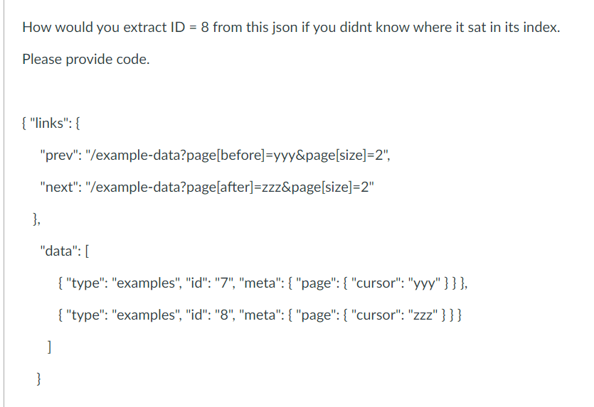Solved I need this done in Python extract ID = 8 from the | Chegg.com