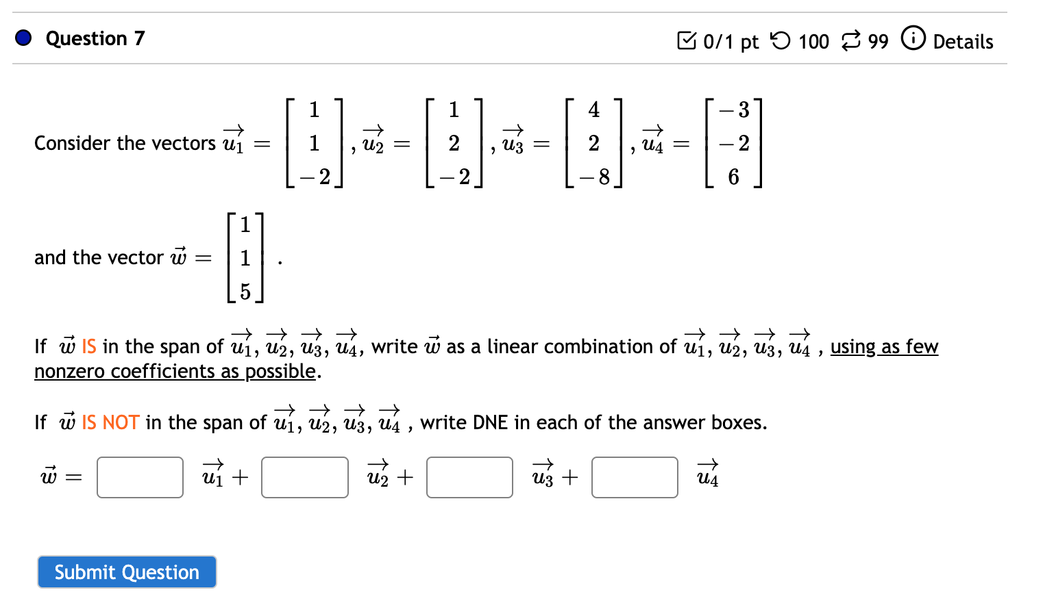 Solved Consider The Vectors | Chegg.com