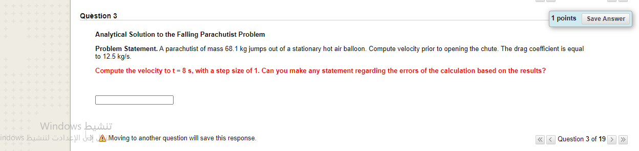 Solved Question 3 1 points Save Answer Analytical Solution | Chegg.com