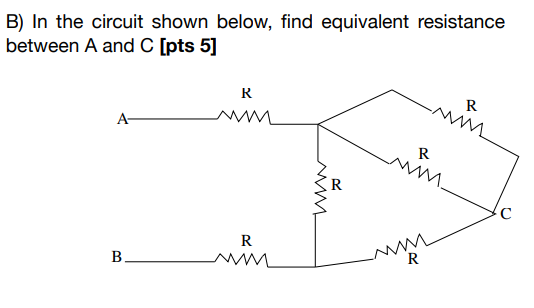 Solved B) In The Circuit Shown Below, Find Equivalent | Chegg.com