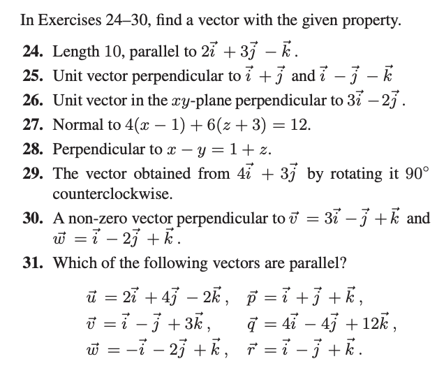 Solved In Exercises 24 30 Find A Vector With The Given P Chegg Com