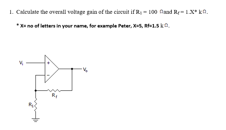 Solved 1. Calculate the overall voltage gain of the circuit | Chegg.com