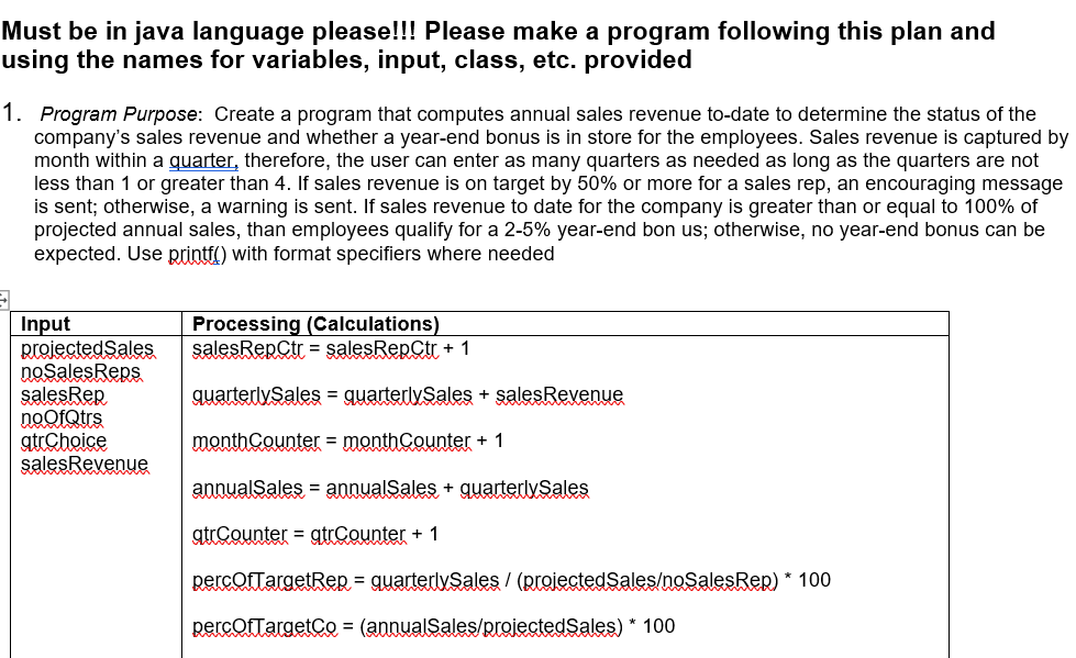 Solved Must be in java language please!!! Please make a | Chegg.com