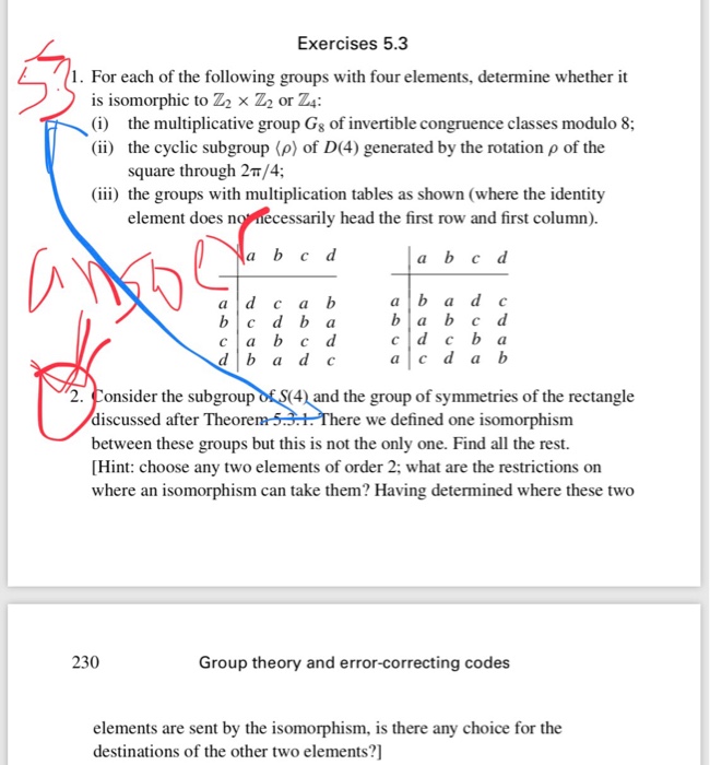 Solved Exercises 5.3 1. For each of the following groups | Chegg.com