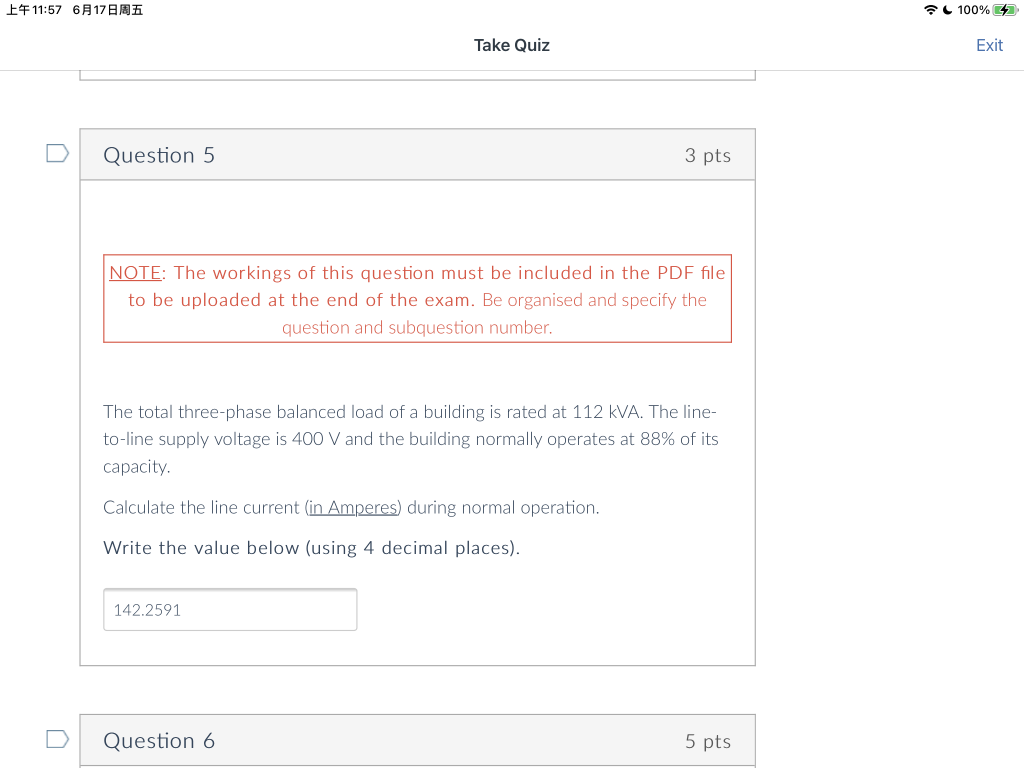 上午11 57 6月17日周五 N Question 5 Take Quiz Note The Chegg Com