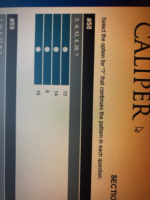 Solved CALIPER SECTIO Select the option for "?" that