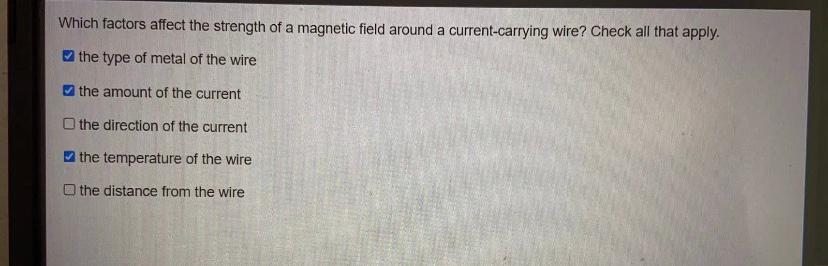 Solved Which Factors Affect The Strength Of A Magnetic Field Chegg