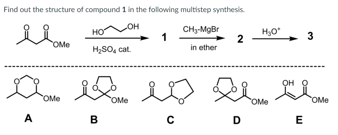 Solved Find out the structure of compound 1 in the following | Chegg.com