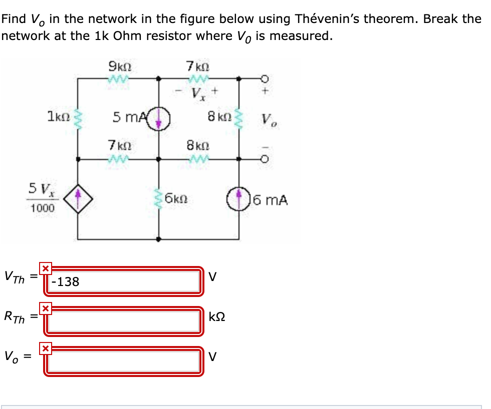 Solved Find Vo in the network in the figure below using | Chegg.com