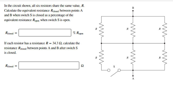 Solved In The Circuit Shown, All Six Resistors Share The | Chegg.com