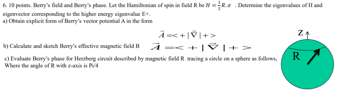 Ni Determine The Eigenvalues Of H And 6 10 Chegg Com