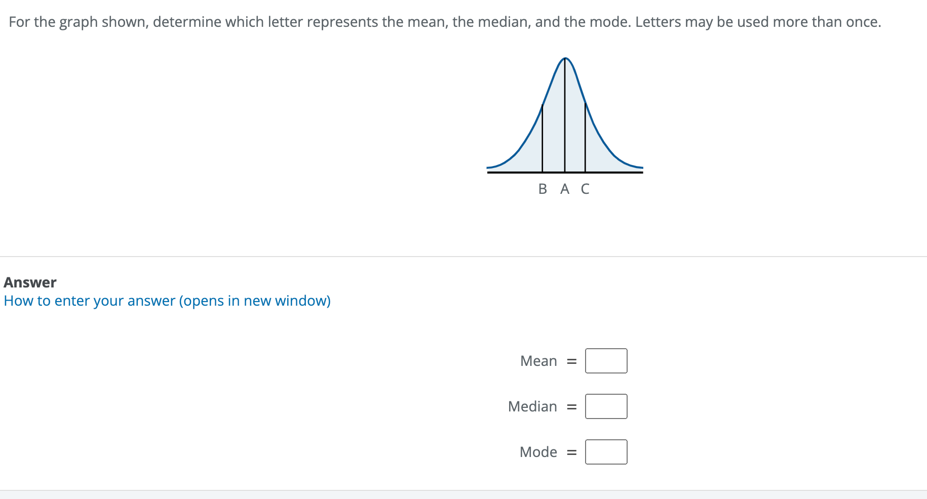 Solved For the graph shown, determine which letter | Chegg.com