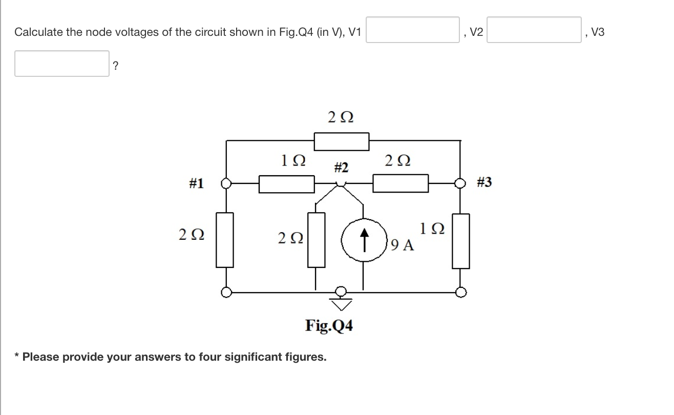 Solved Calculate the node voltages of the circuit shown in | Chegg.com
