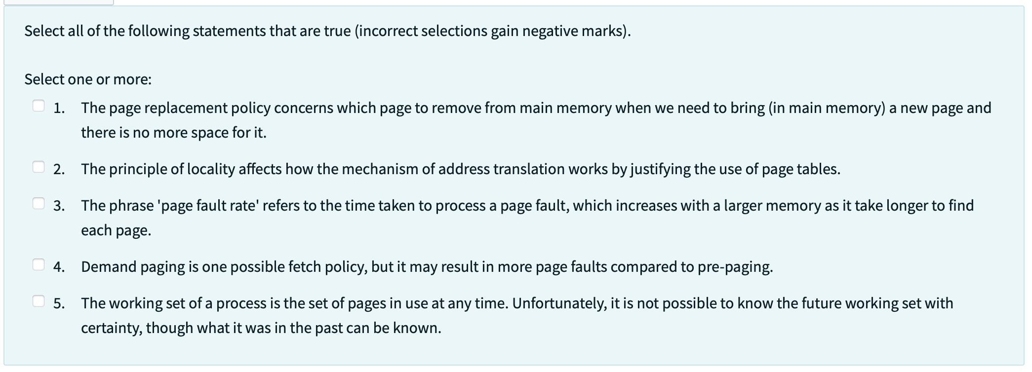 Solved Select all of the following statements that are true | Chegg.com