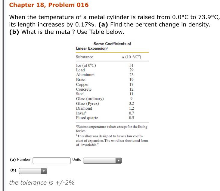 Solved Chapter 18, Problem 016 When the temperature of a | Chegg.com