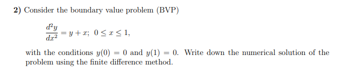 2) Consider the boundary value problem (BVP) | Chegg.com