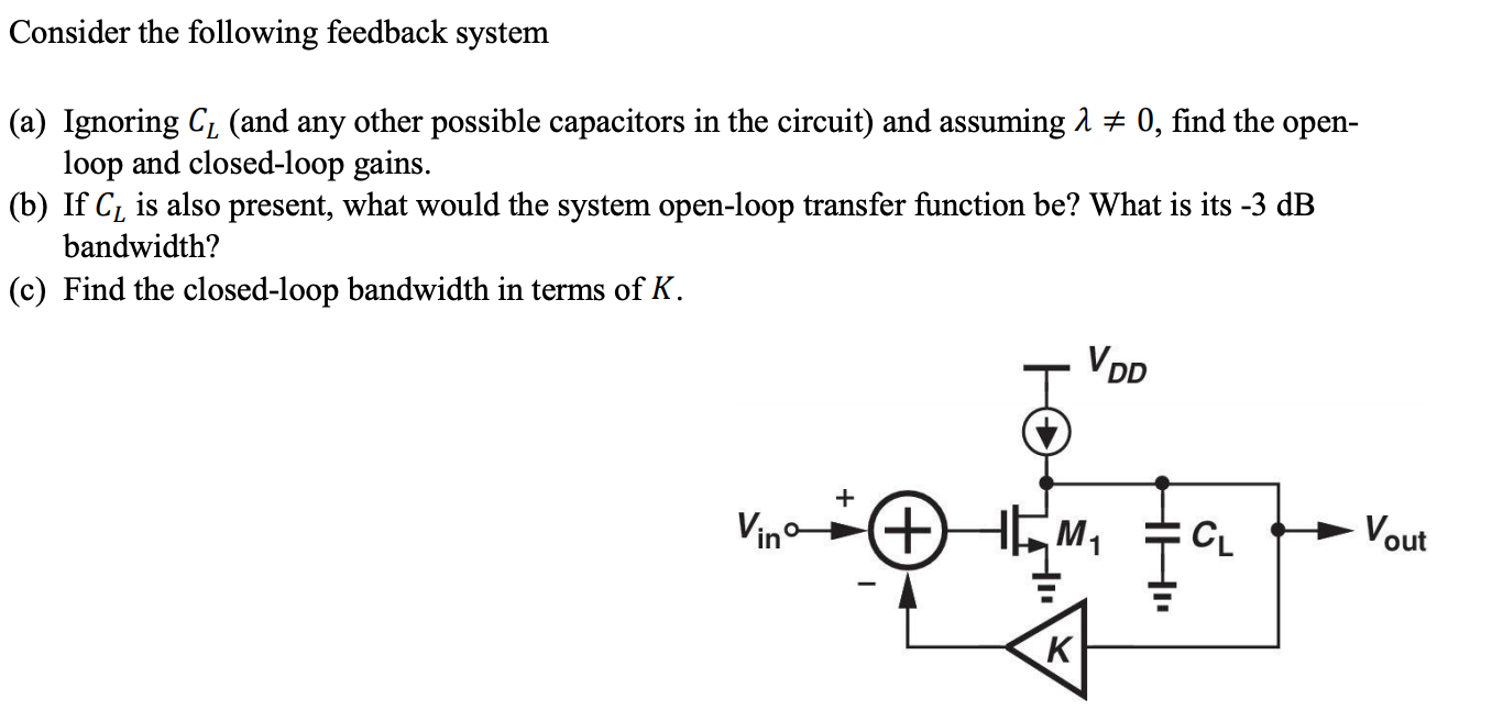 Solved Consider the following feedback system (a) Ignoring | Chegg.com