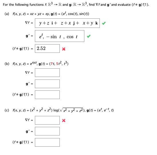 Solved For The Following Functions F R3 R And G R R3 F Chegg Com