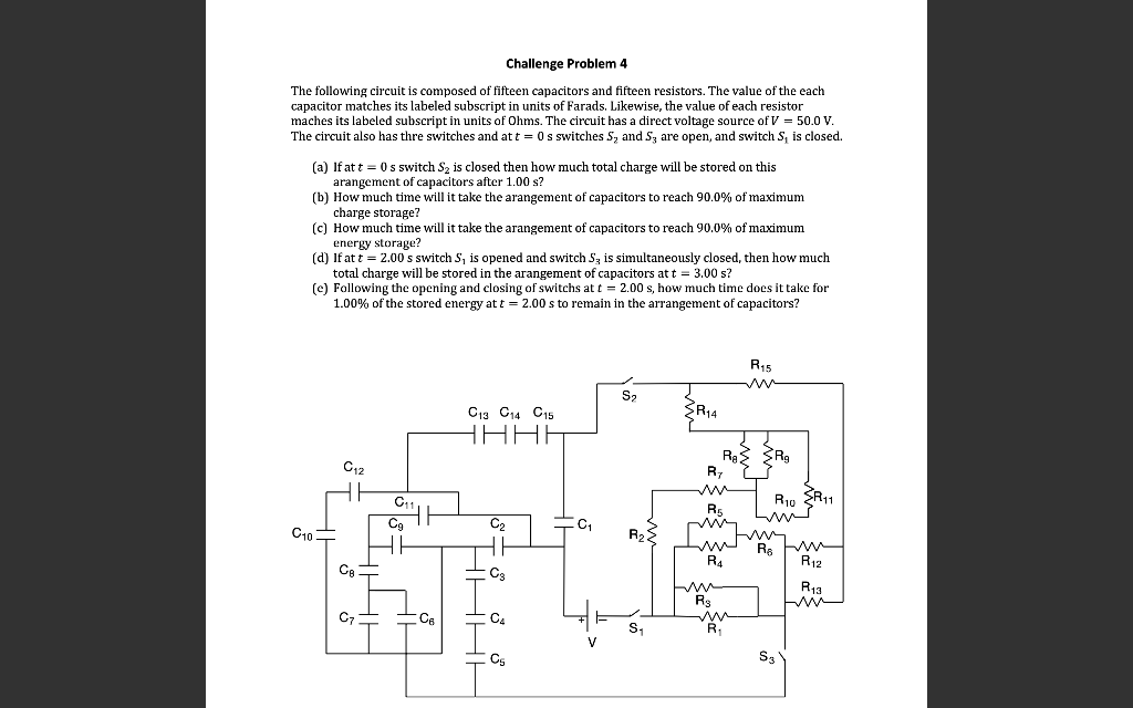Solved Challenge Problem 4 The following circuit is composed | Chegg.com