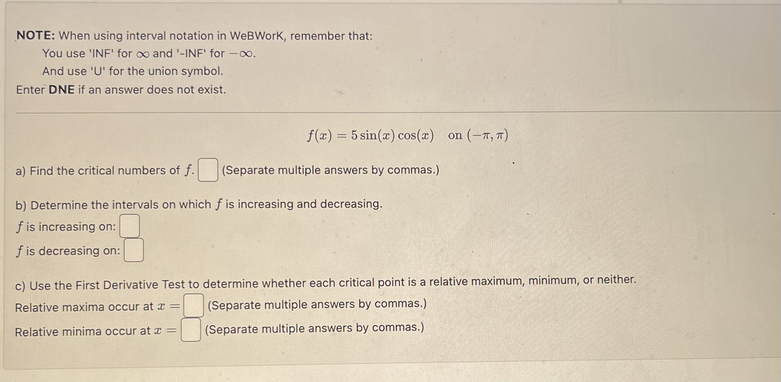 Solved NOTE When Using Interval Notation In WeBWorK Chegg Com   Php9f4izv