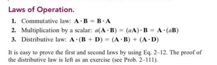 Solved Commutative Law: A Middot B = B Middot A | Chegg.com