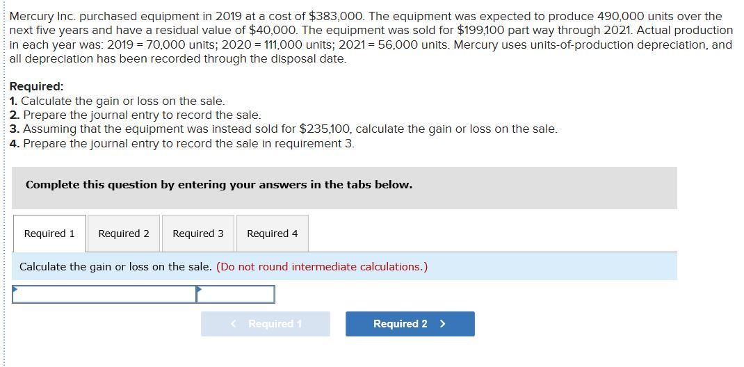 Solved: Mercury Inc. Purchased Equipment In 2019 At A Cost... | Chegg.com