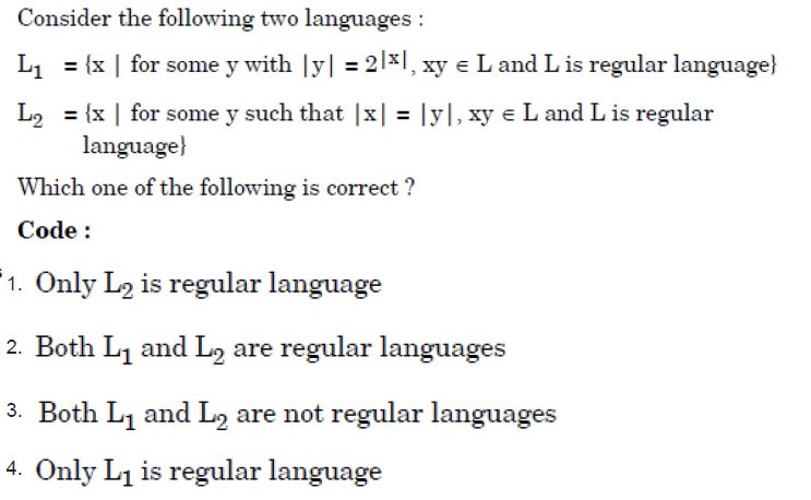 Solved Consider The Following Two Languages し1 = {x | For | Chegg.com