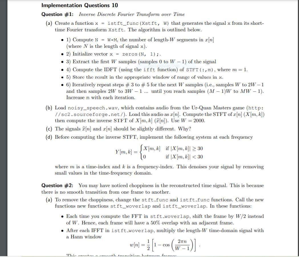 Implementation Questions 10 Question 1 Inverse D Chegg Com