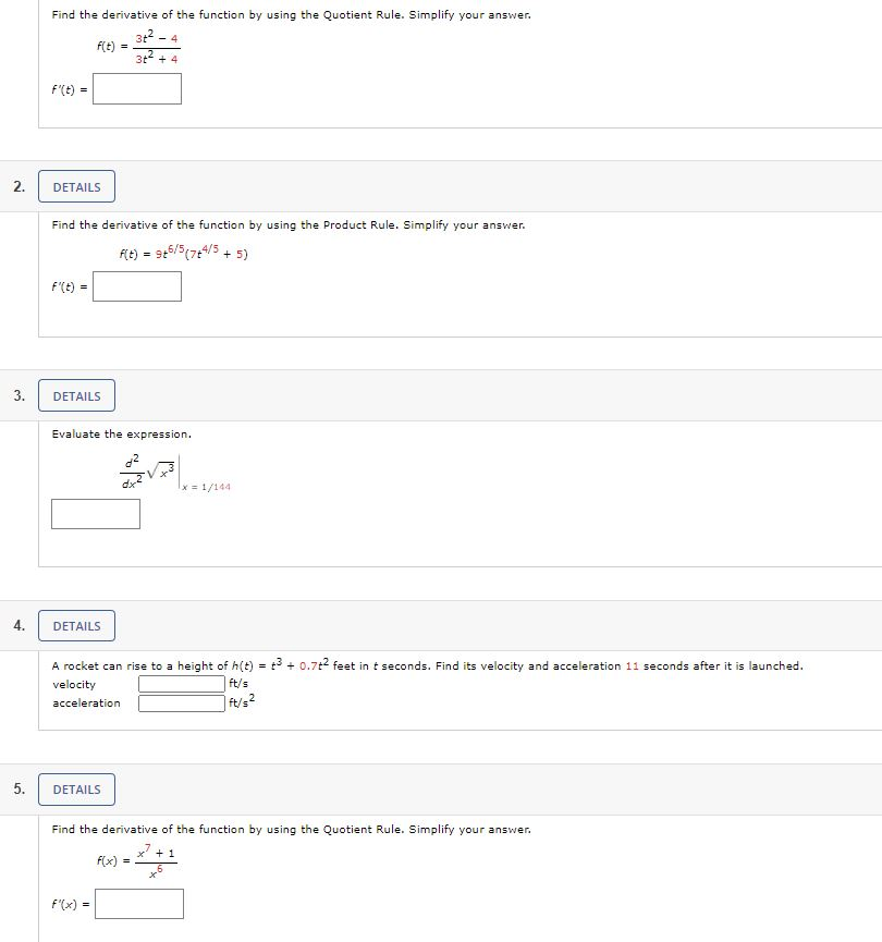 Solved Find the derivative of the function by using the | Chegg.com