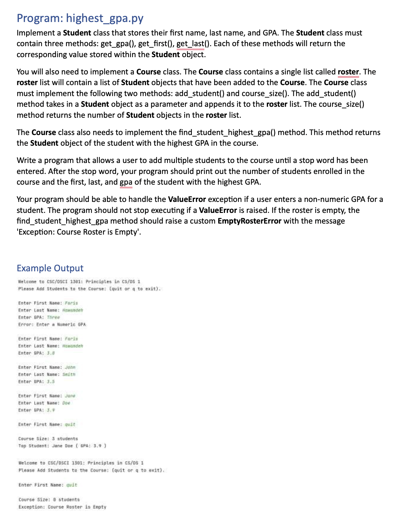 Classes The Vector class consists of three | Chegg.com