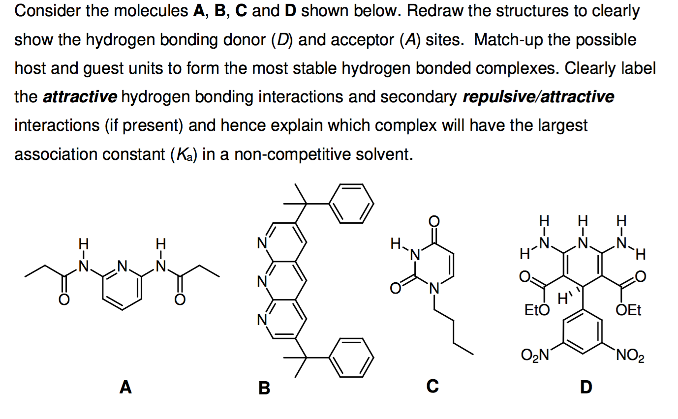 Solved Consider The Molecules A, B, C And D Shown Below. | Chegg.com