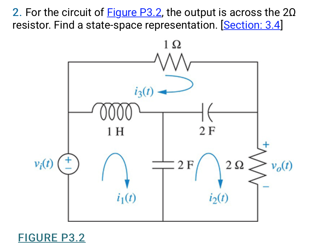 Solved 2. For the circuit of Figure P3.2, the output is | Chegg.com