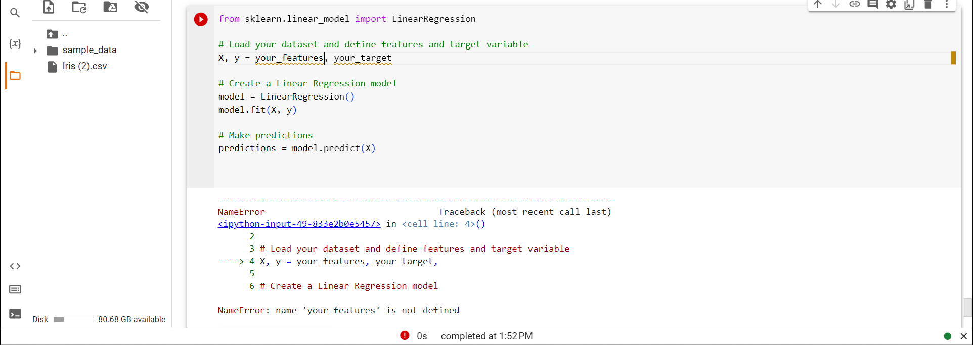 Solved from sklearn.linear_model import LinearRegression \# | Chegg.com