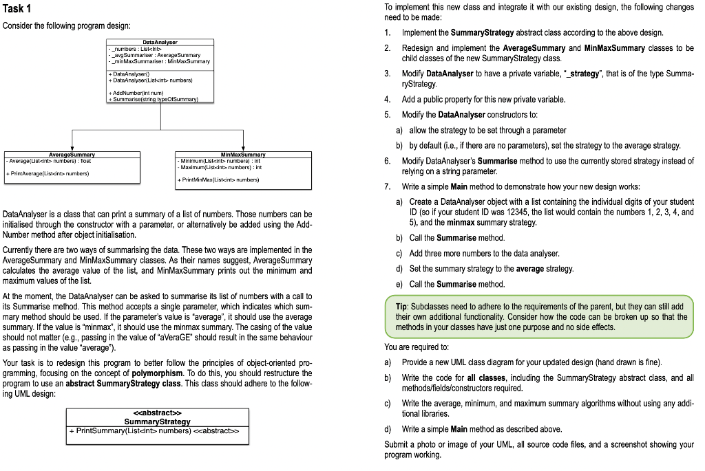 Solved Task 1 Consider The Following Program Design: To | Chegg.com