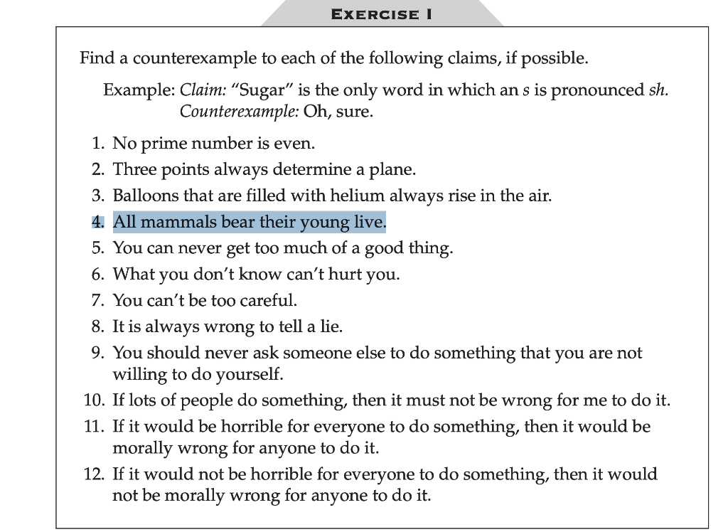 Solved EXERCISE I Find a counterexample to each of the | Chegg.com