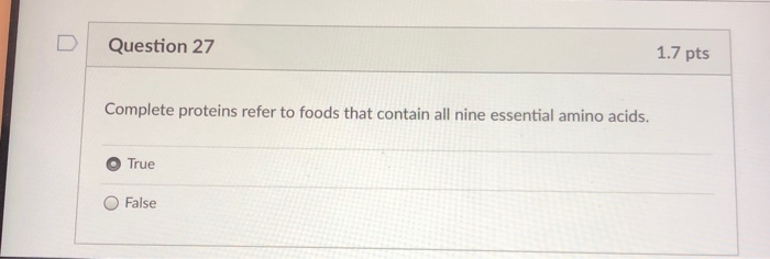 Solved D Question 1 1.7 pts Calories come from all of the | Chegg.com