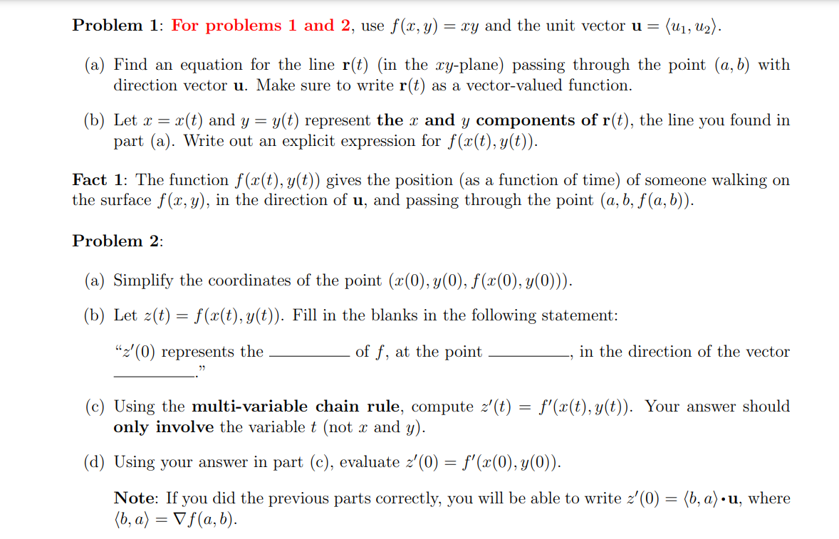 Solved Problem 1 For problems 1 and 2 use f x y xy and Chegg