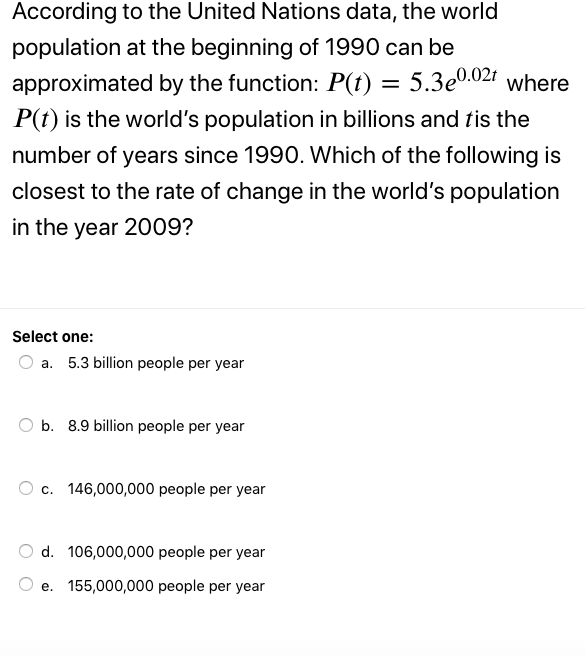 Solved According To The United Nations Data, The World | Chegg.com