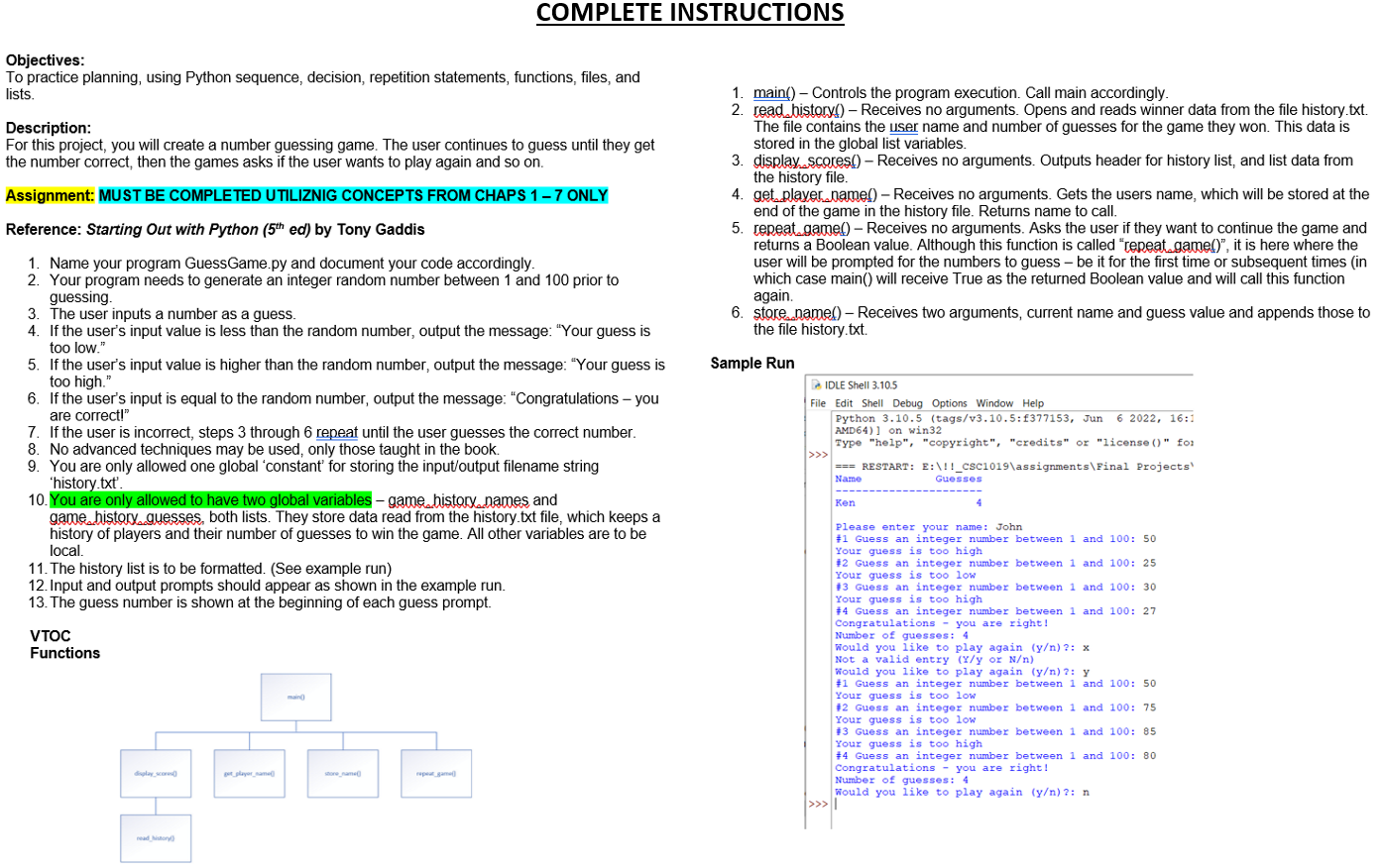 Solved Objectives: To practice planning, using Python | Chegg.com