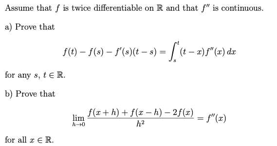 Solved Assume That F Is Twice Differentiable On R And Tha Chegg Com