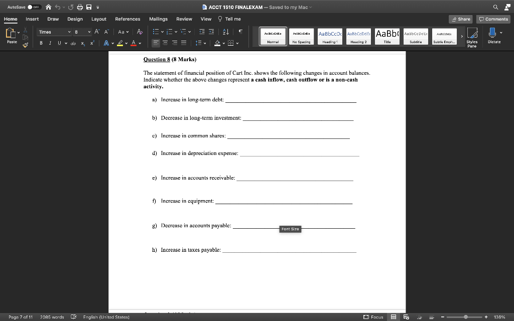 Solved AutoSave OF Home Insert Draw Design Layout Share 0 | Chegg.com